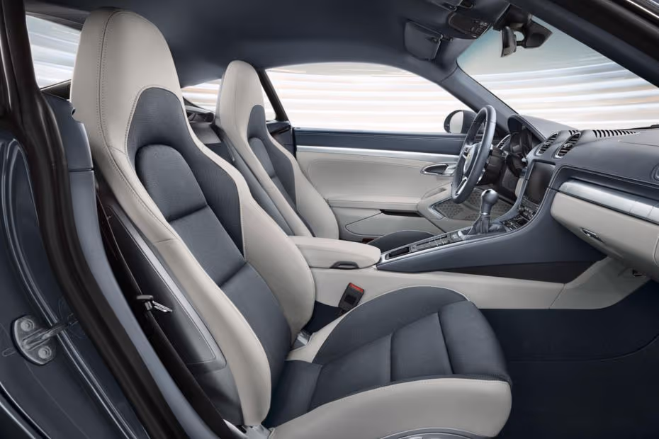 Porsche 718 2026 Interior front seats view from the passenger side cabin