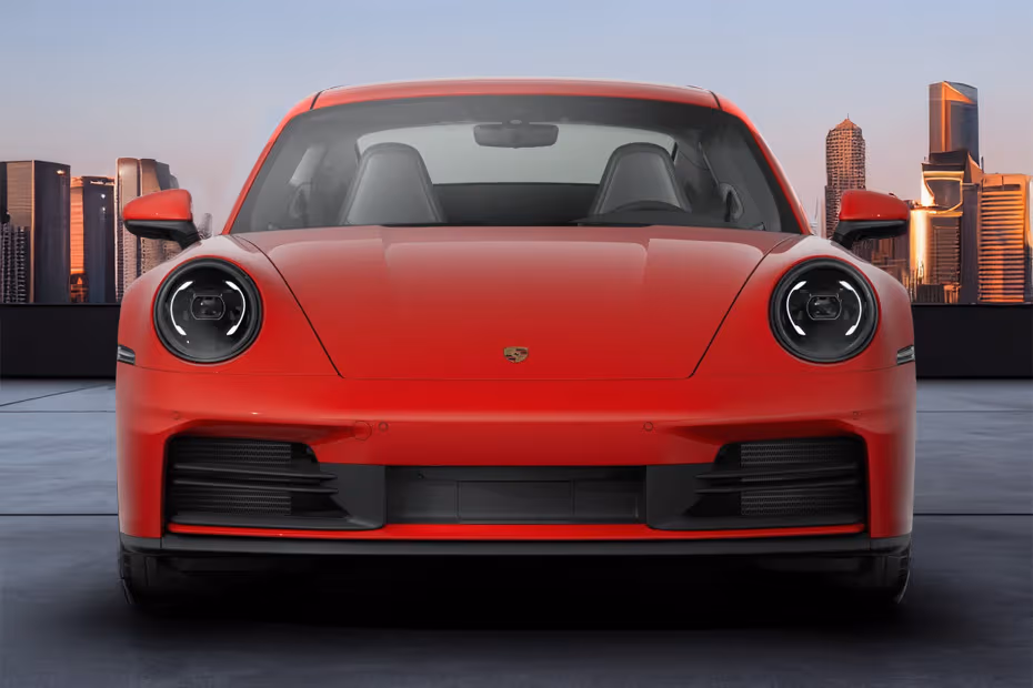 Porsche 911 2026 Front view with LED Headlights.