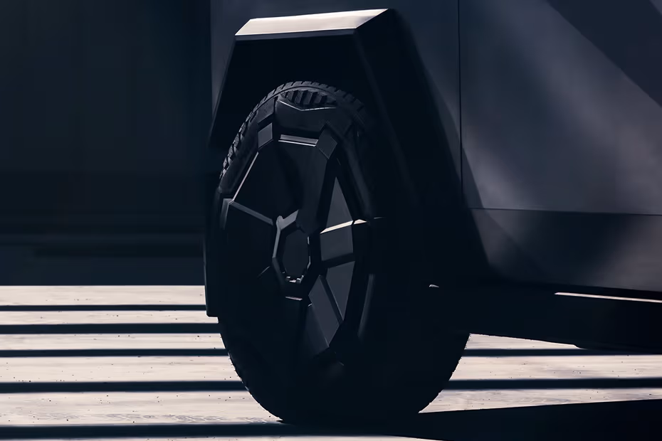 Tesla Cybertruck 2026 Aerodynamic Alloy Wheel Design Close-Up