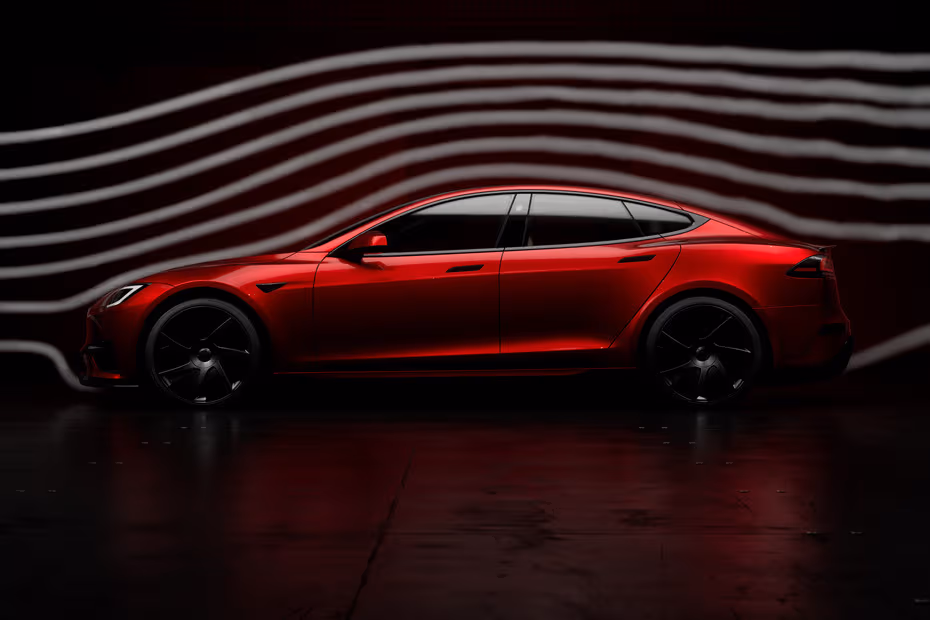 Tesla Model S 2026 Left Side Profile with Alloy Wheels