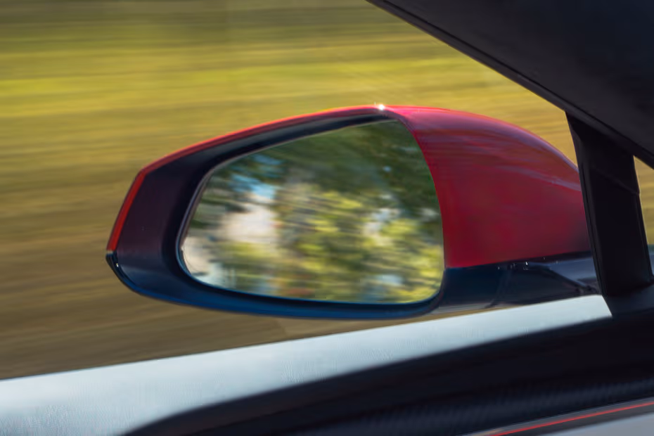 Tesla Model S 2026 Outside Rear View Mirror Glass Close-Up