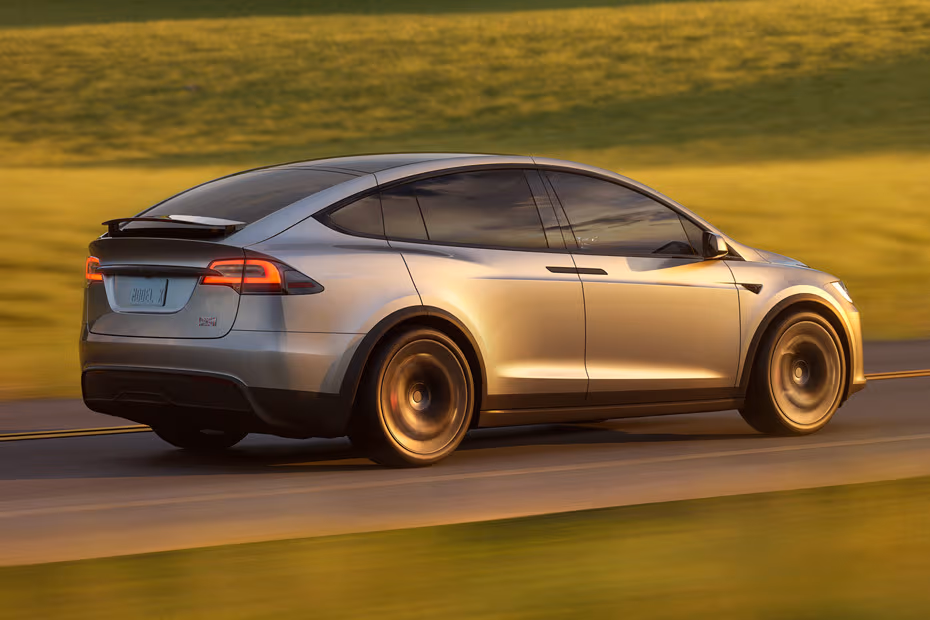 Tesla Model X 2026 Rear Side Profile with Alloy Wheels