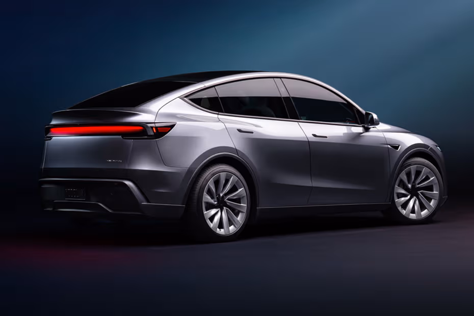 Tesla Model Y 2026 Rear Side Profile with Alloy Wheels