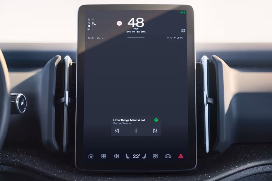 Volvo EX30 2026 floating touchscreen infotainment system