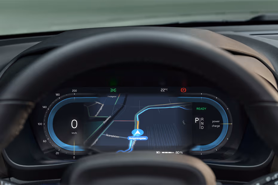 Volvo XC40 Recharge 2026 Interior Digital Instrument Cluster and Driver Display Screen