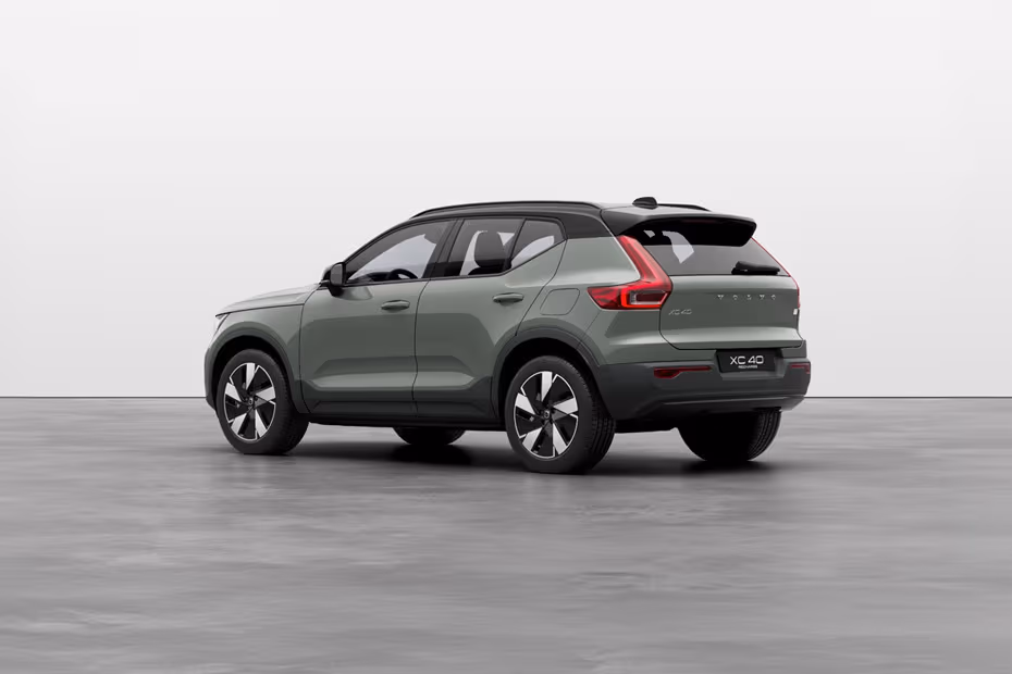 Volvo XC40 Recharge 2026 rear left side angle view showing taillights